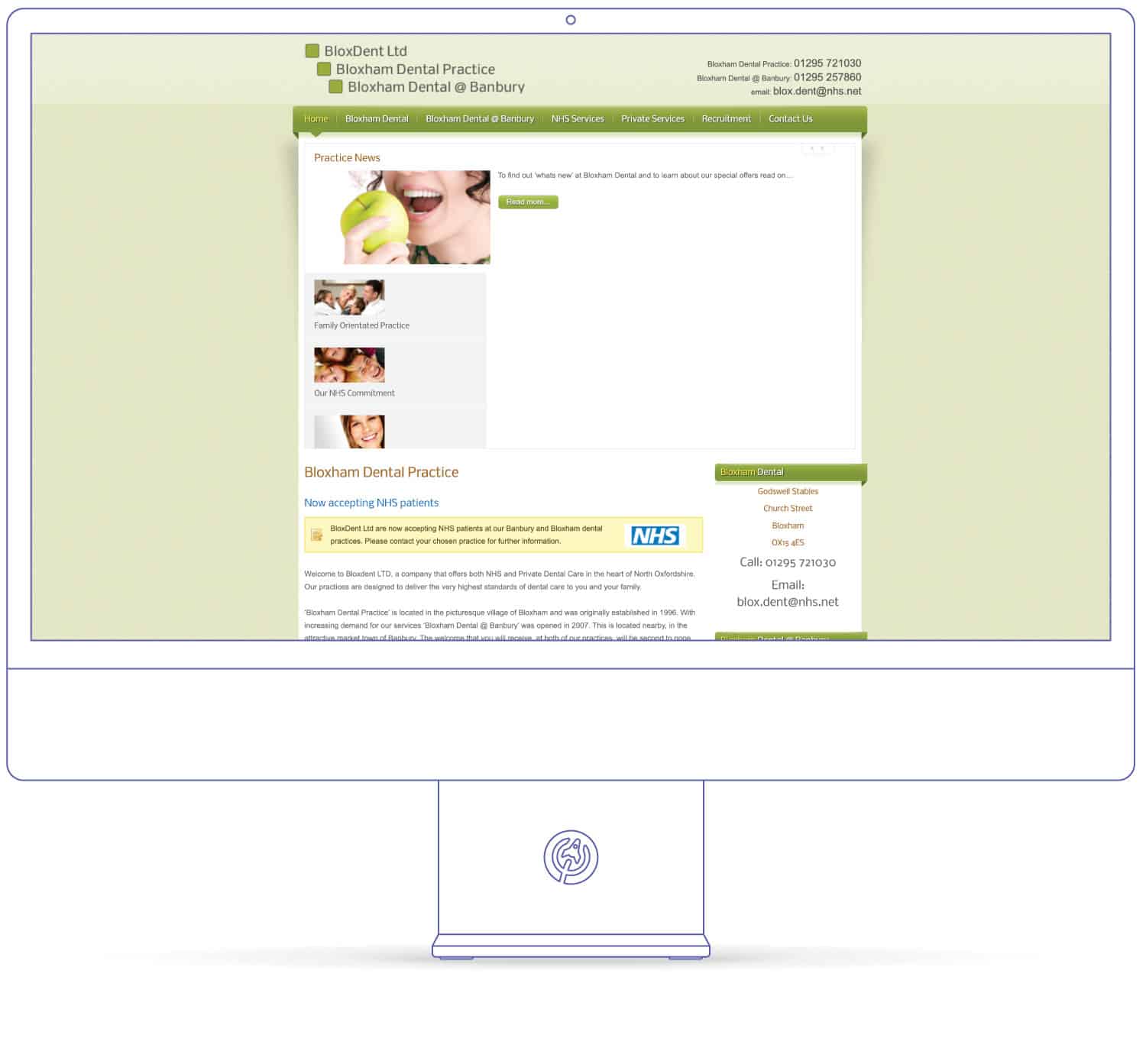 Old vs new website design example